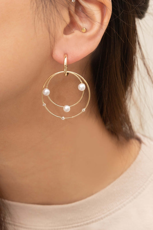 Fawn Pearl Hoop Earrings