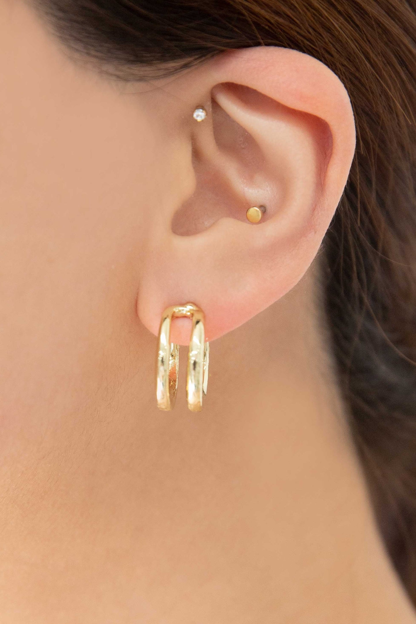 Duple Hoop Earrings | Gold