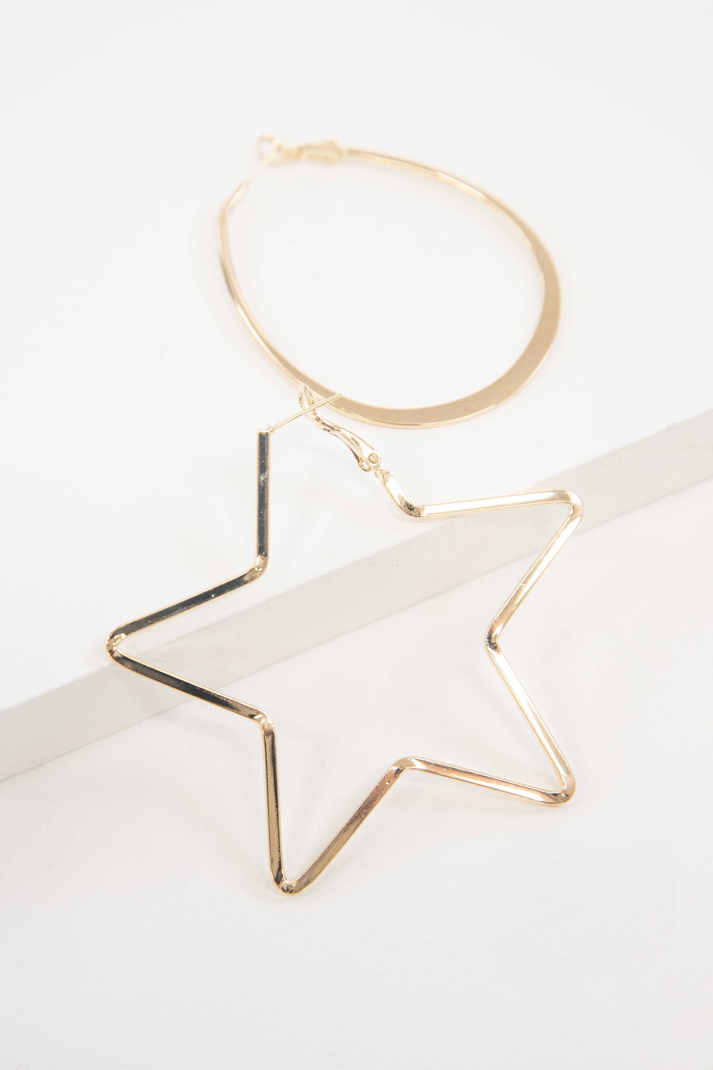 2D Shapes Asymmetrical Hoop Earrings