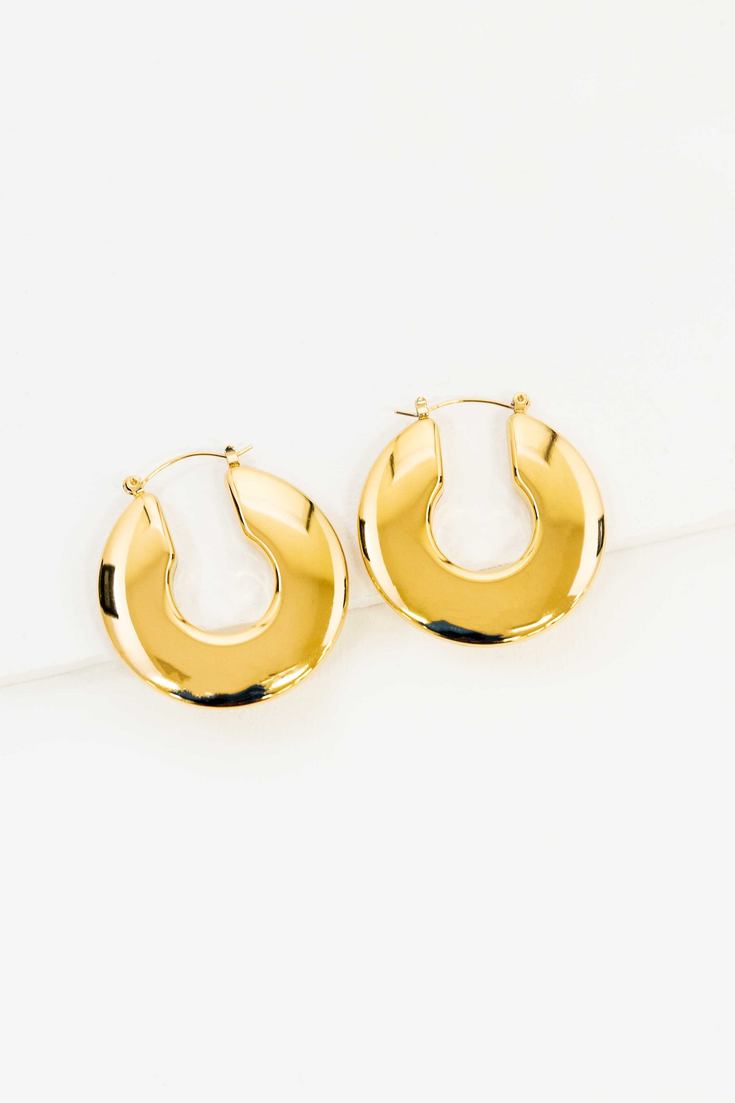 Disk Hoop Earrings | Gold