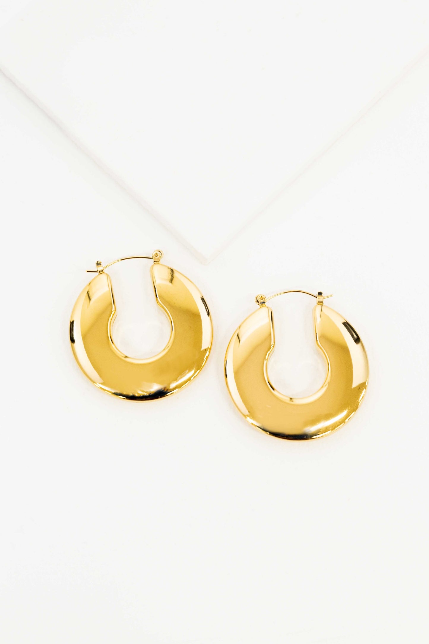 Disk Hoop Earrings | Gold