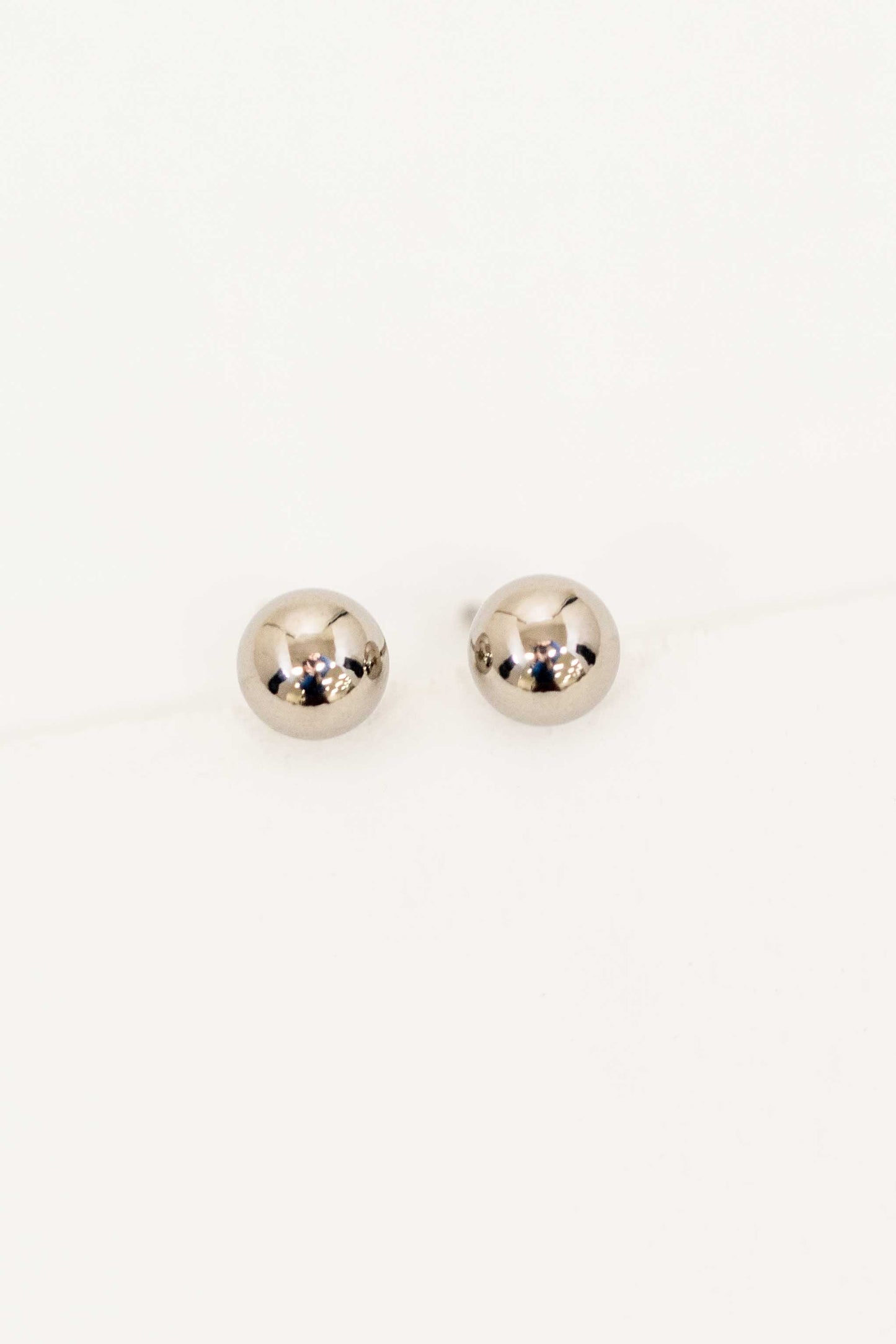 Ball Stud Earrings | Silver