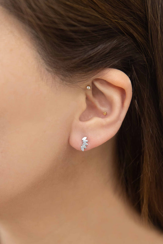 Floret Stud Earrings | Silver