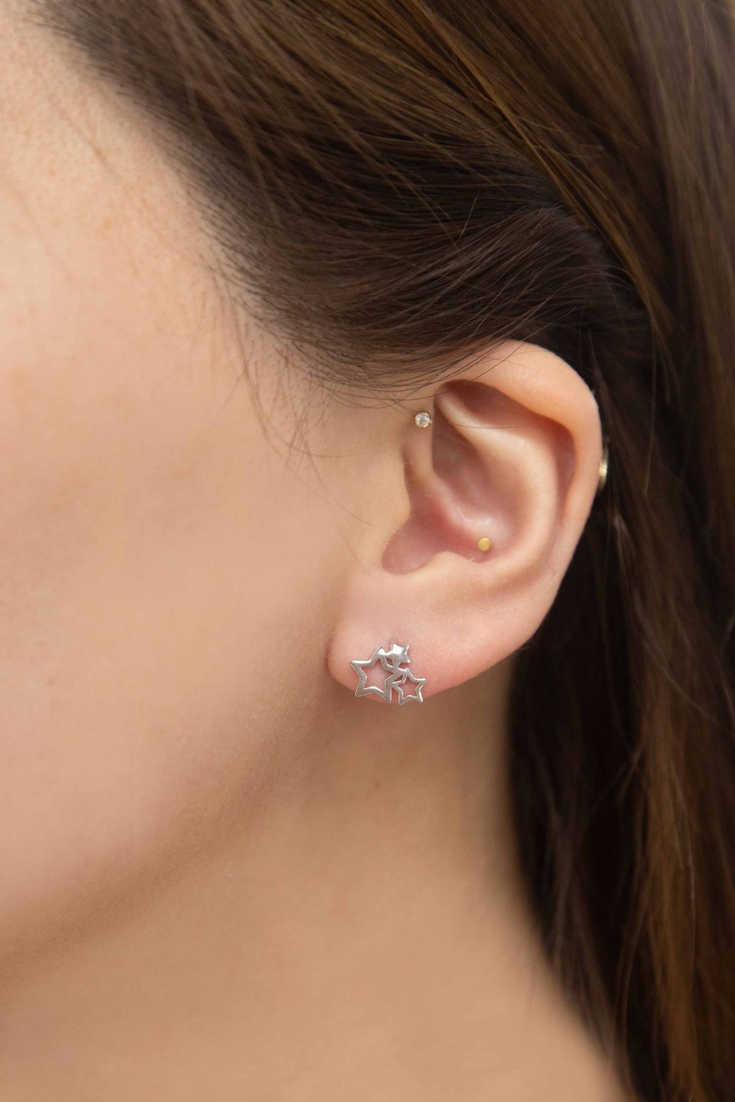 Cluster of Stars Stud Earrings | Silver
