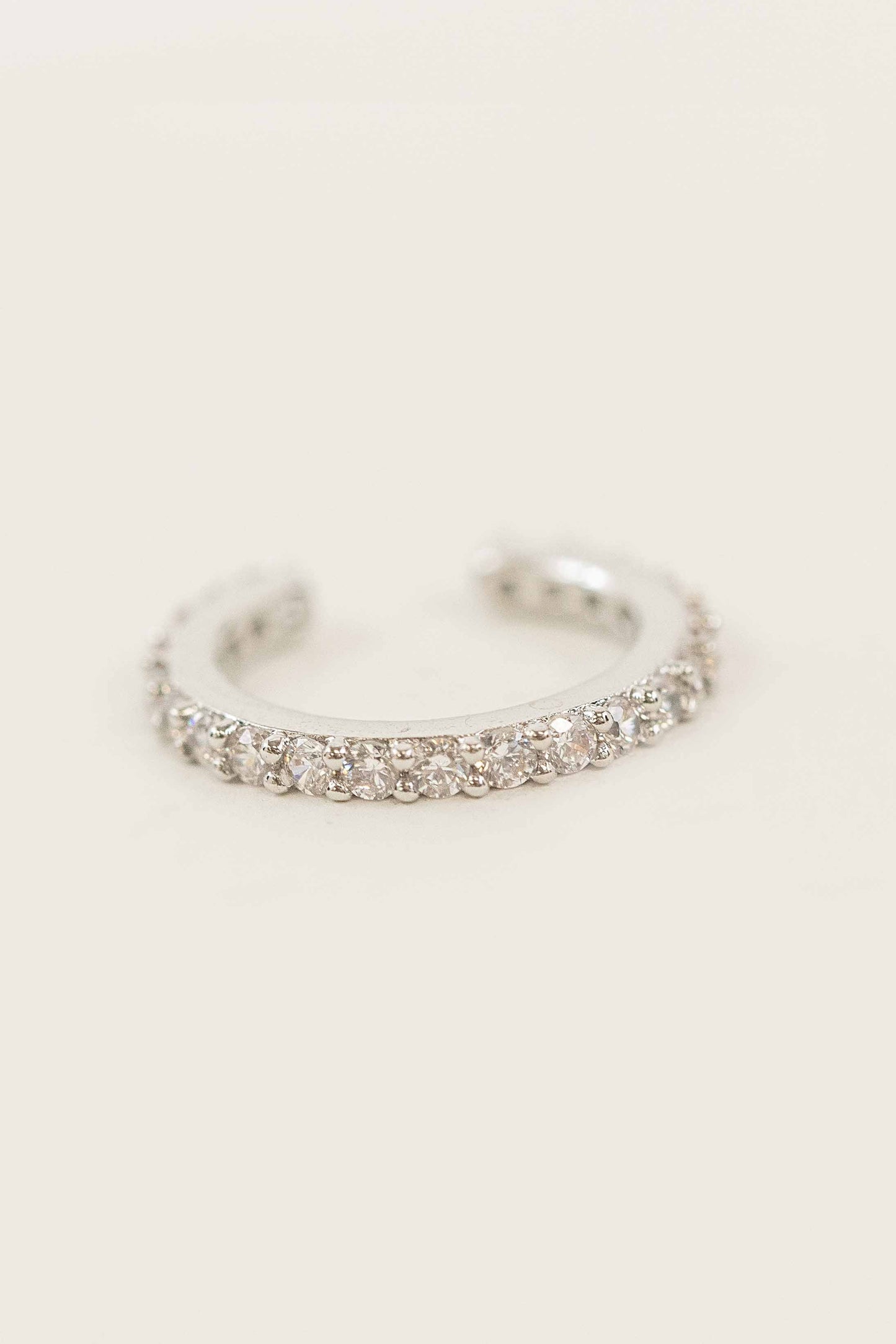 Crystal Cuff Earrings | Silver