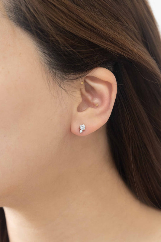 Mini Cluster Stud Earrings | Silver