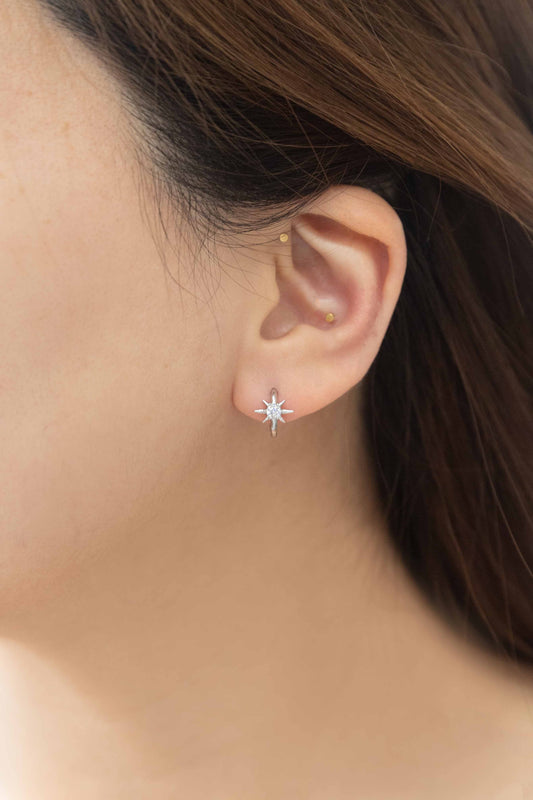 True North Hoop Earrings | Silver