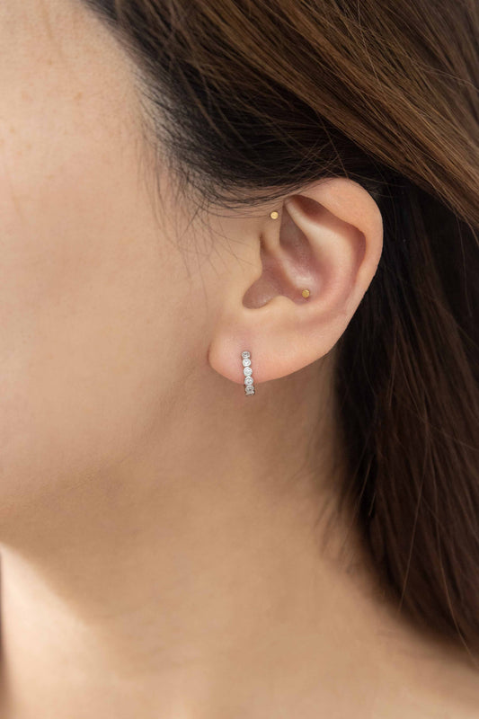 Surreal Huggie Hoop Earrings | Silver