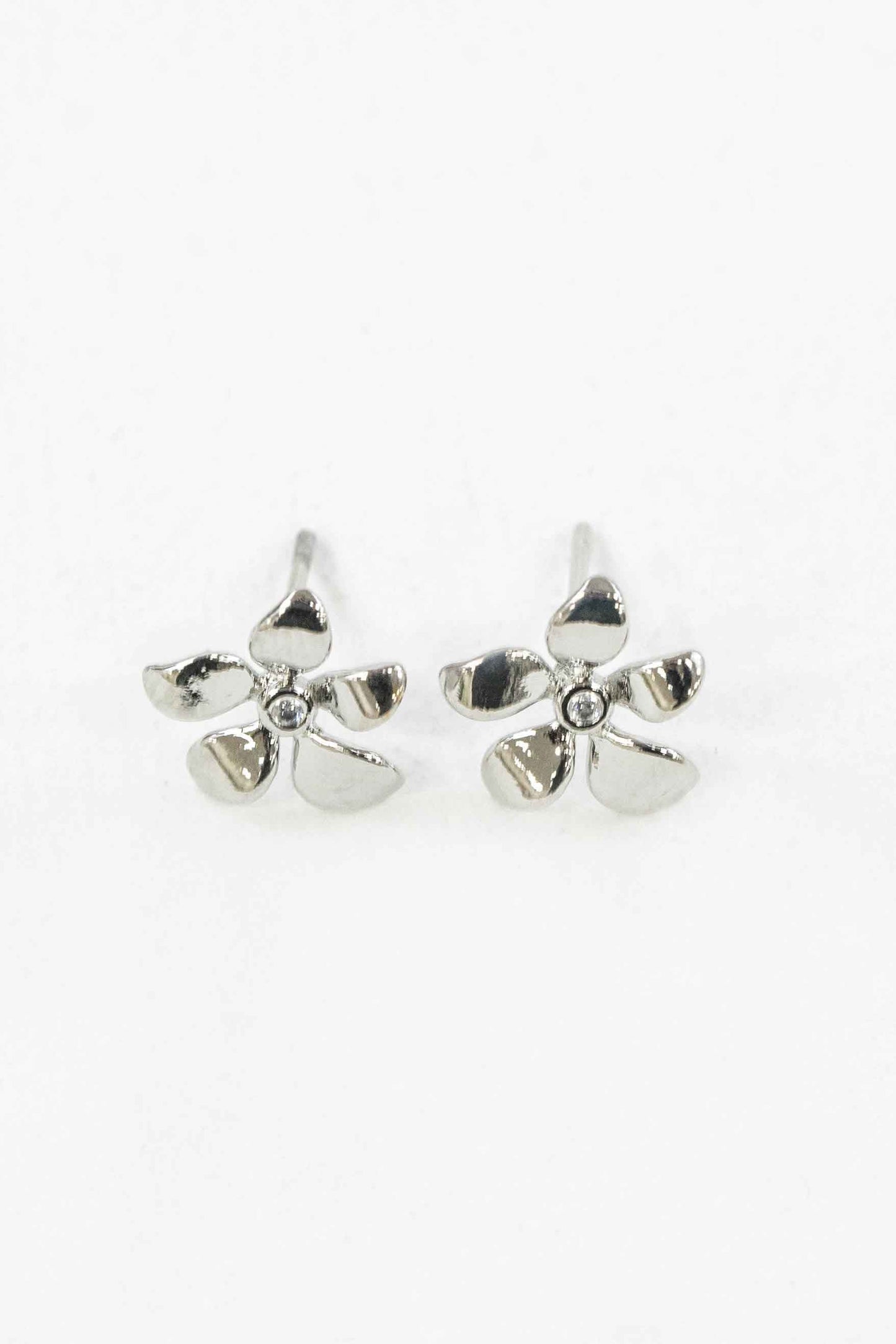 Flower Stud Earrings | Silver