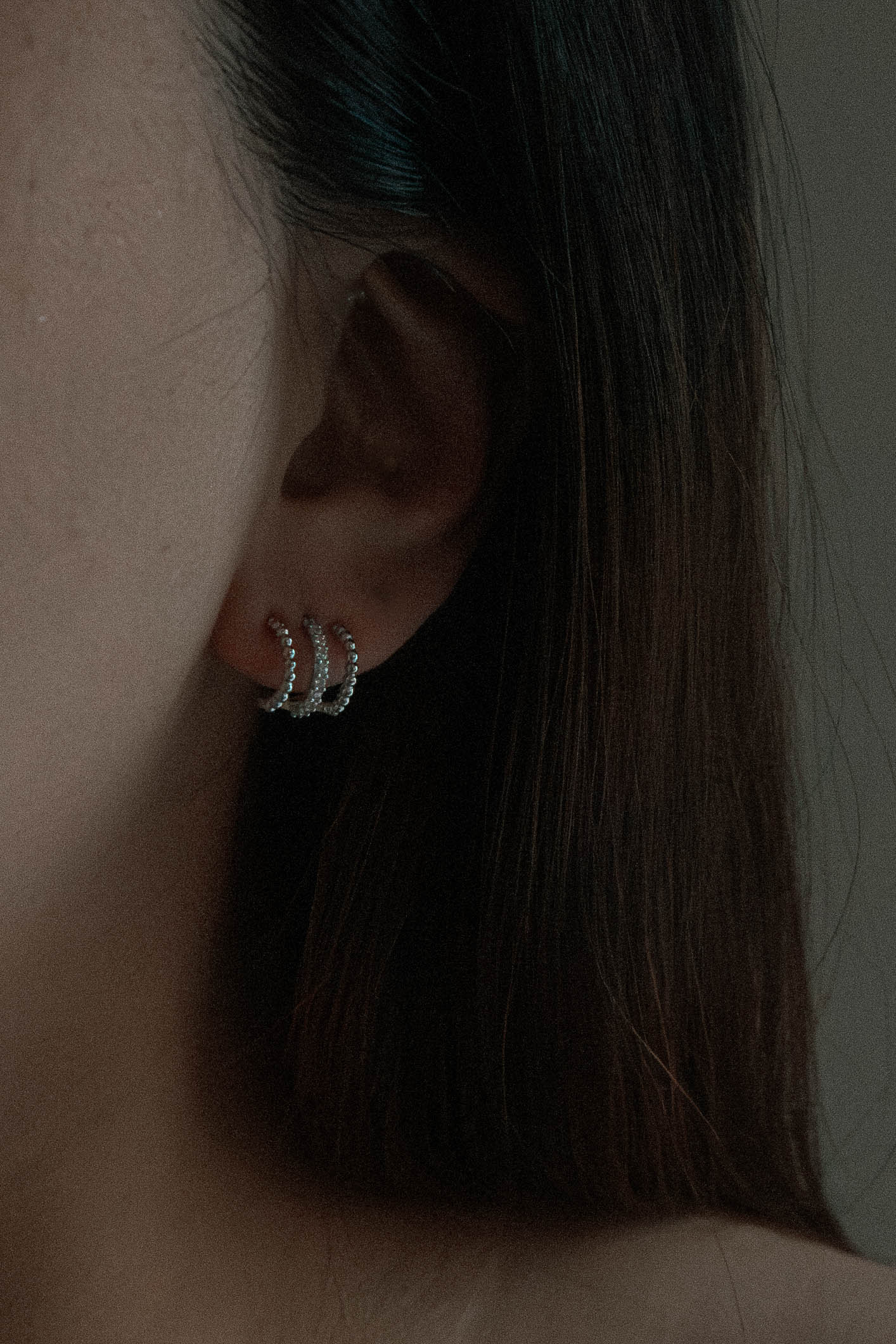 Triple Threat Huggie Hoop Earrings | Silver