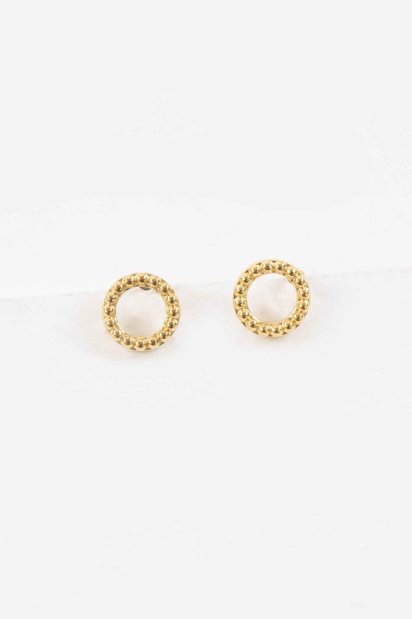 Embossed Circle Stud Earrings