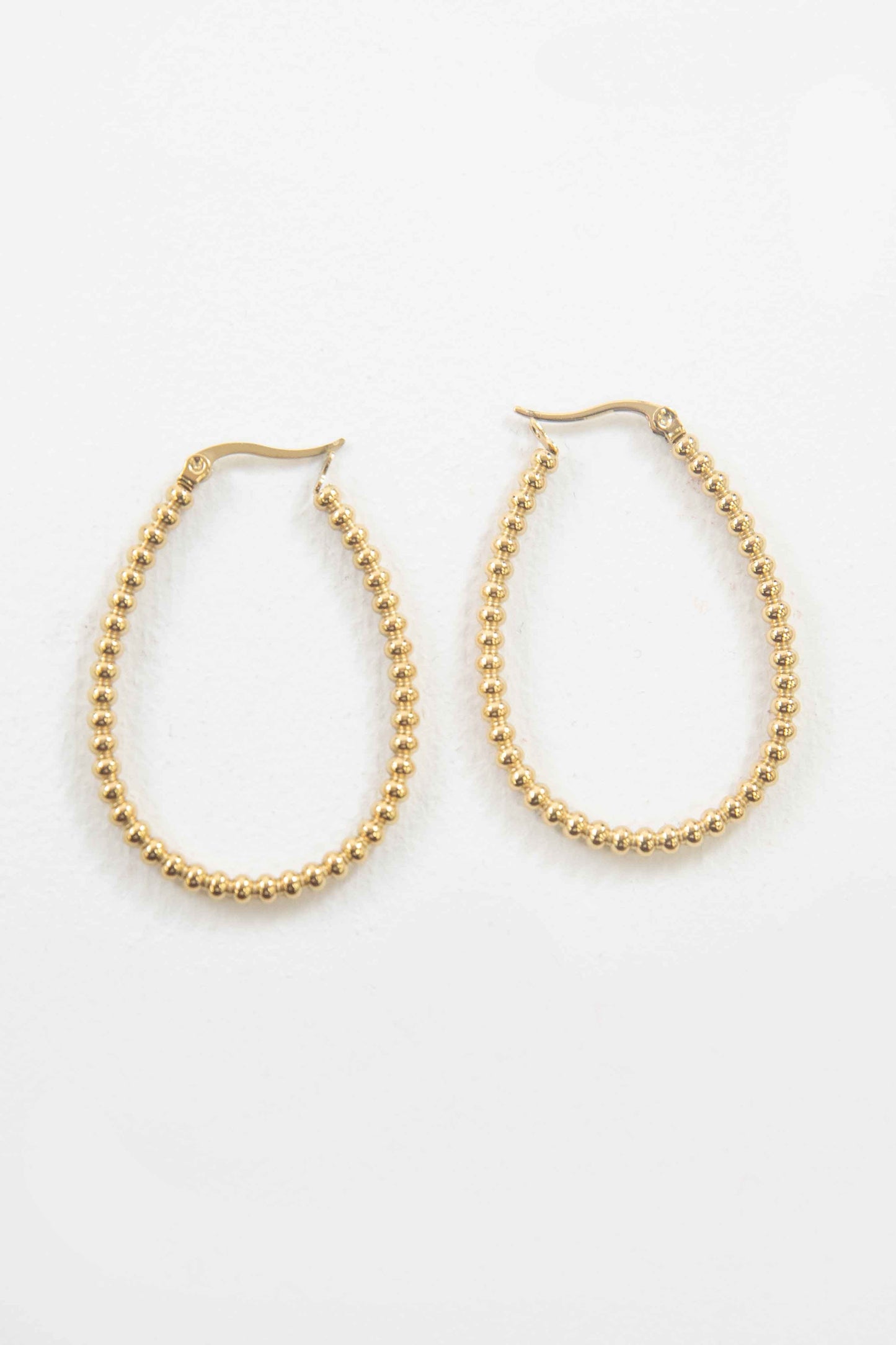 Beaded Texture Hoop Earrings