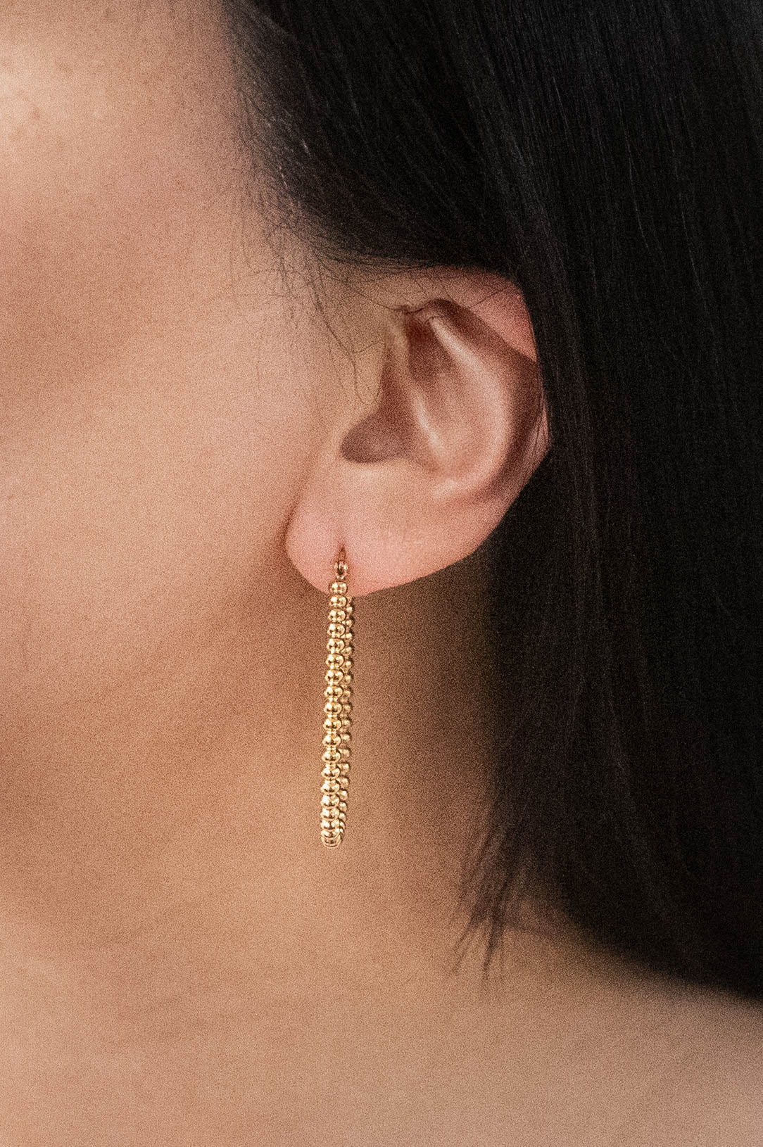 Beaded Texture Hoop Earrings