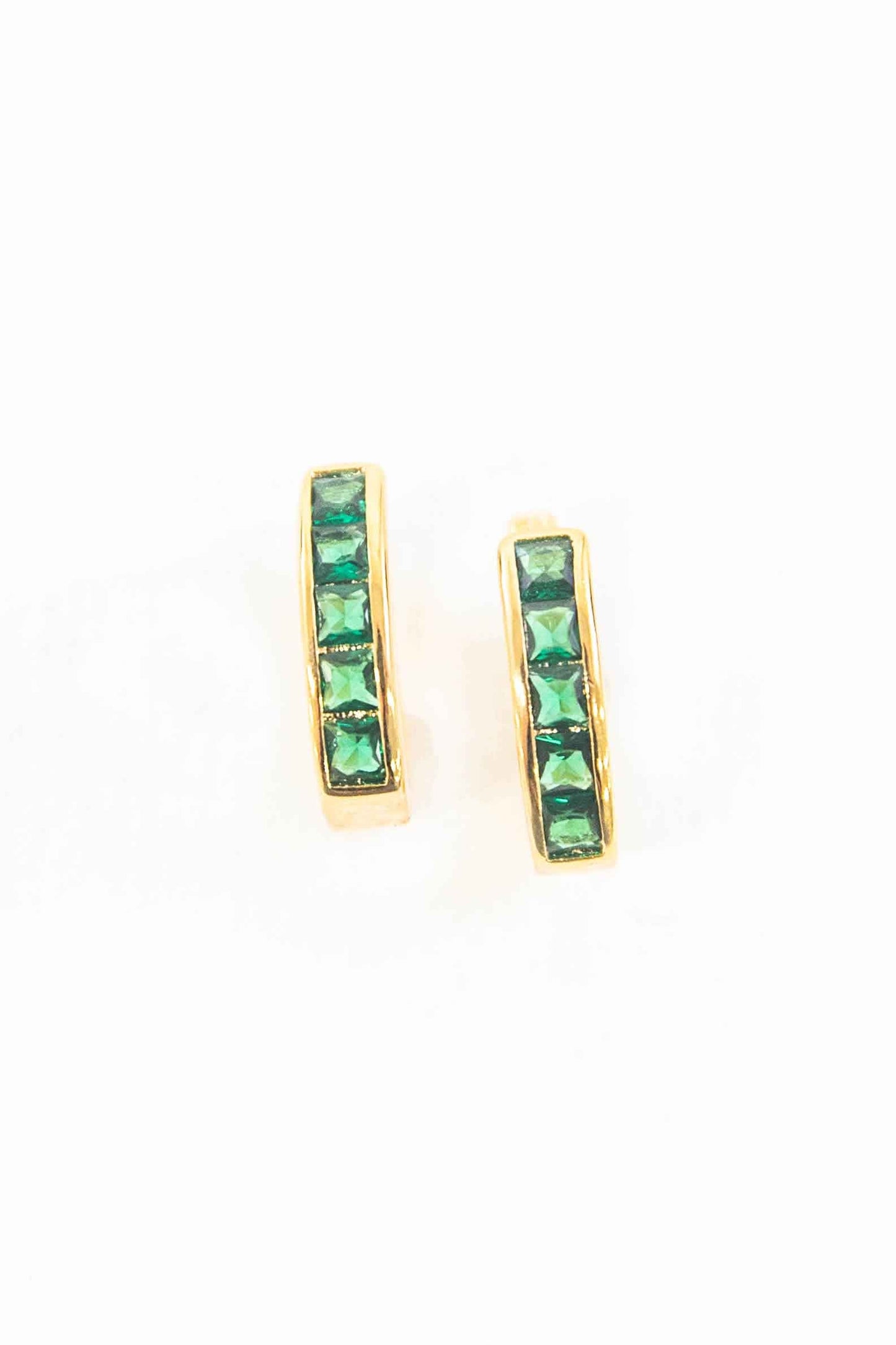 Emerald Hoop Earrings