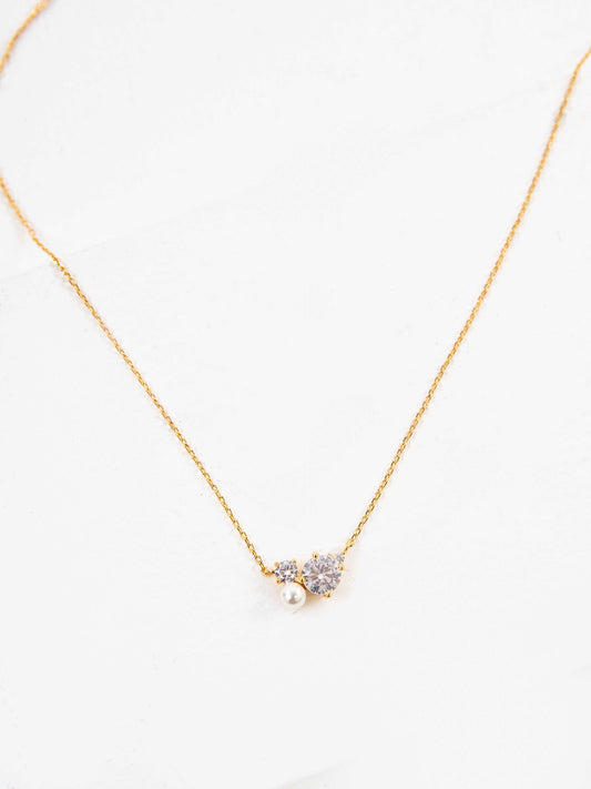 Round Cluster Charm Necklace | Gold