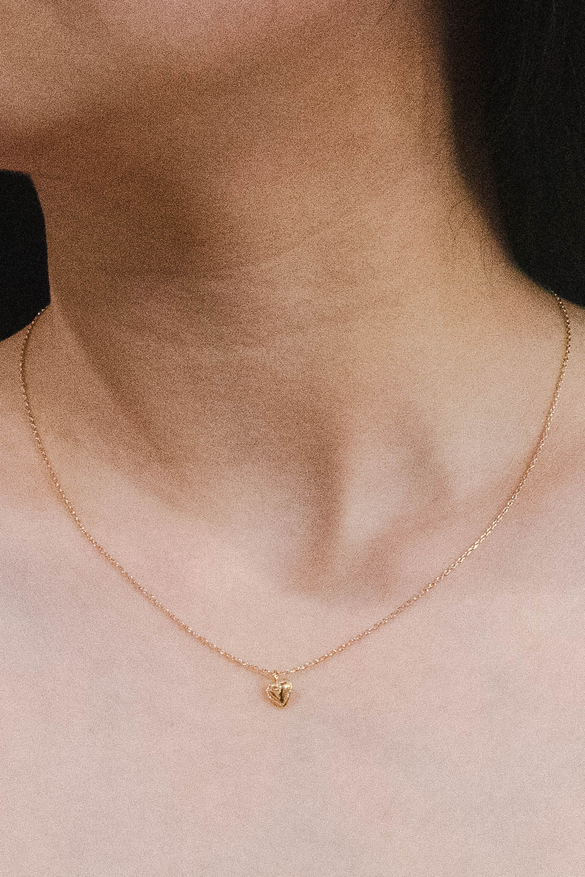 Teeny Heart Charm Necklace | Gold