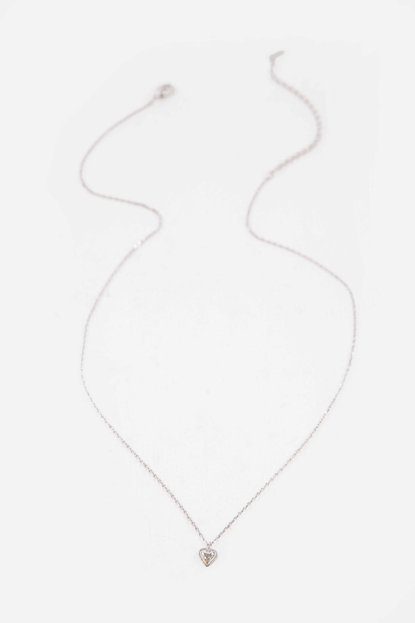 Teeny Heart Charm Necklace | Silver