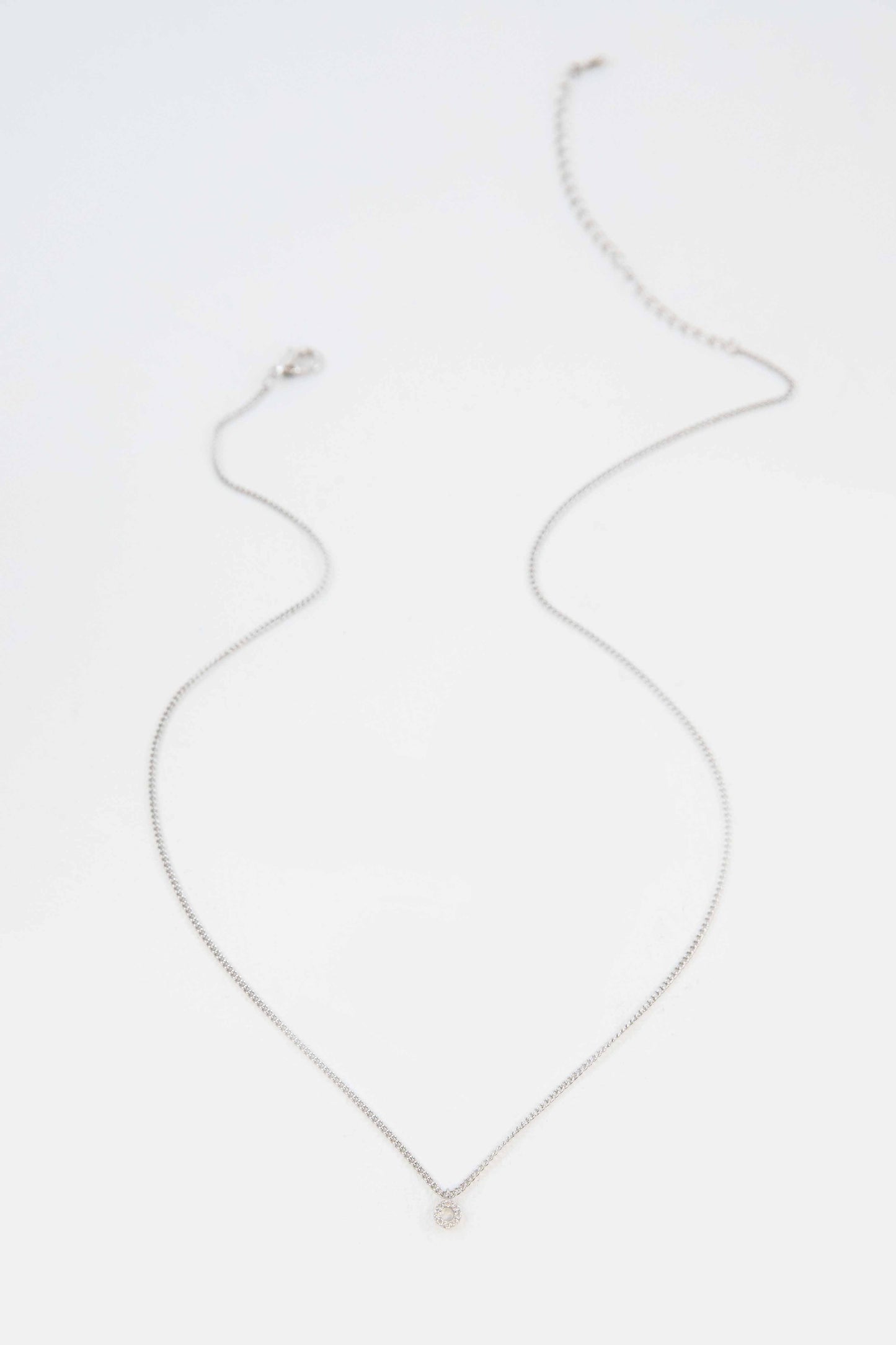 Open Circle Charm Necklace | Silver