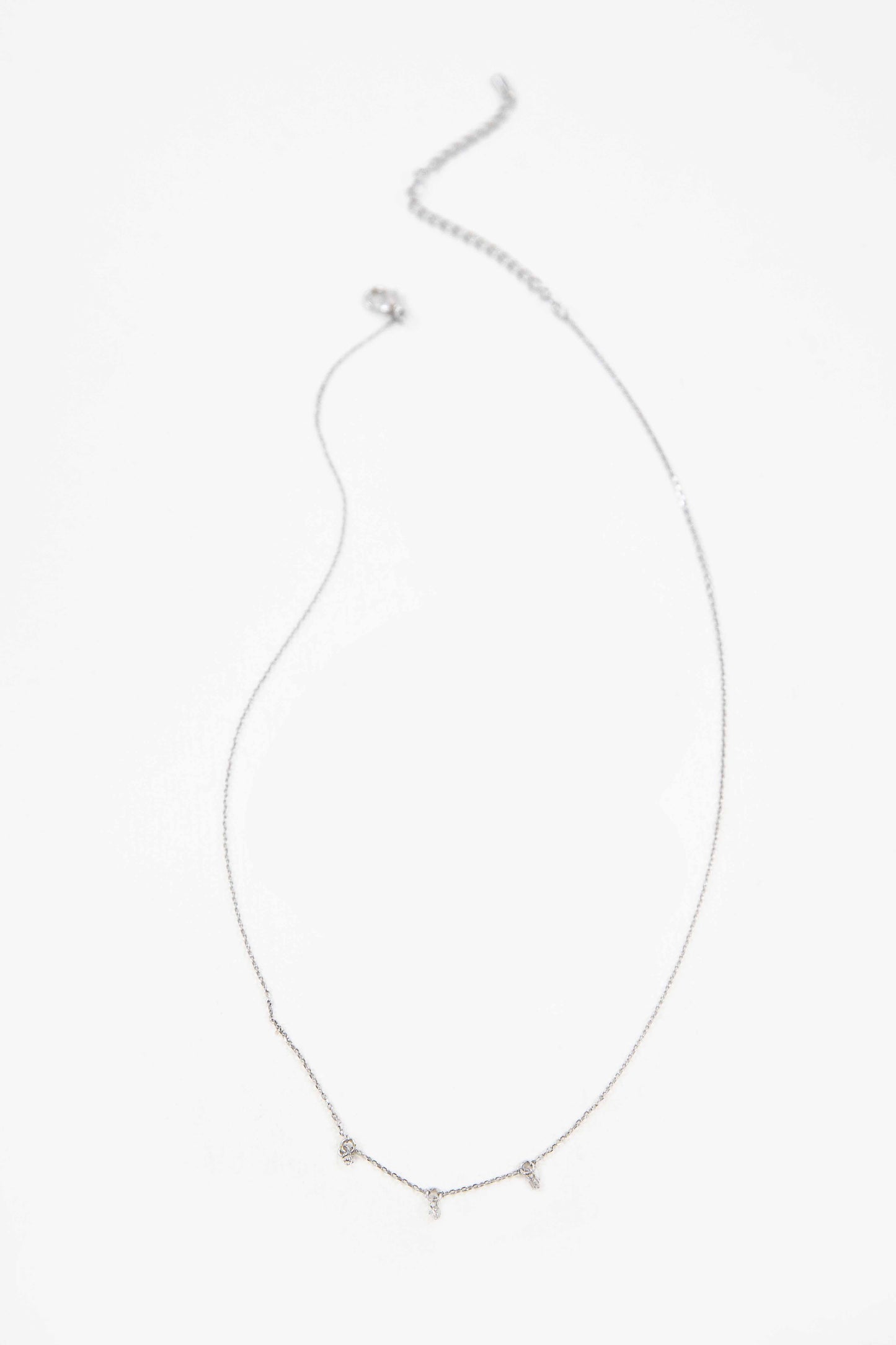 Mini Three Charm Necklace | Silver
