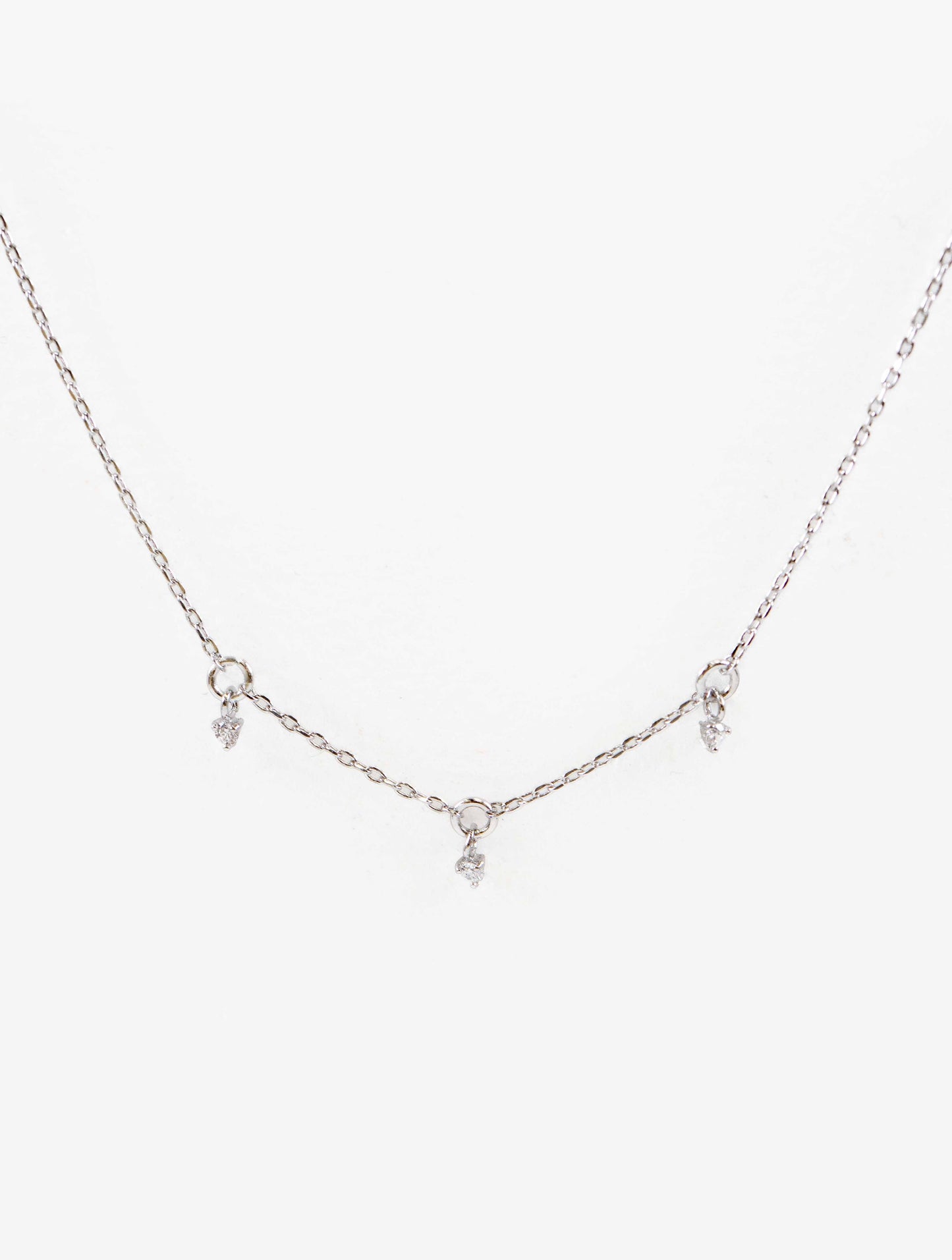 Mini Three Charm Necklace | Silver