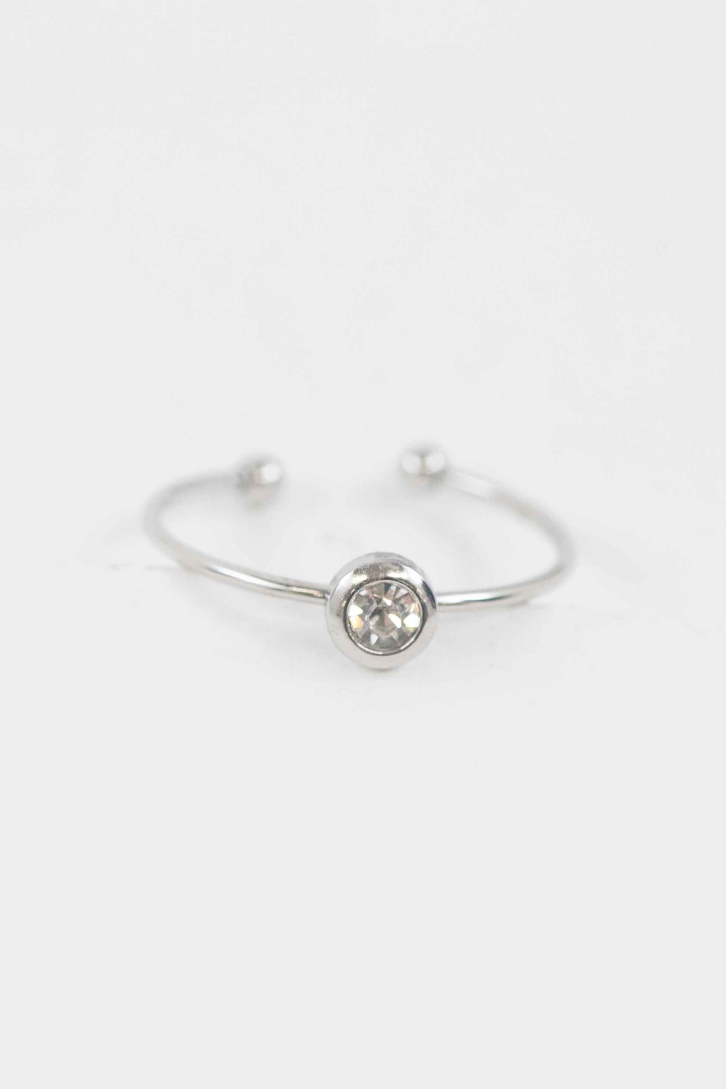 Circle Charm Adjustable Ring | Silver