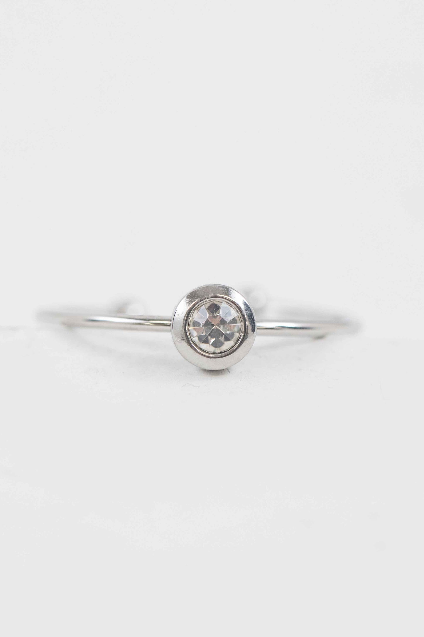 Circle Charm Adjustable Ring | Silver