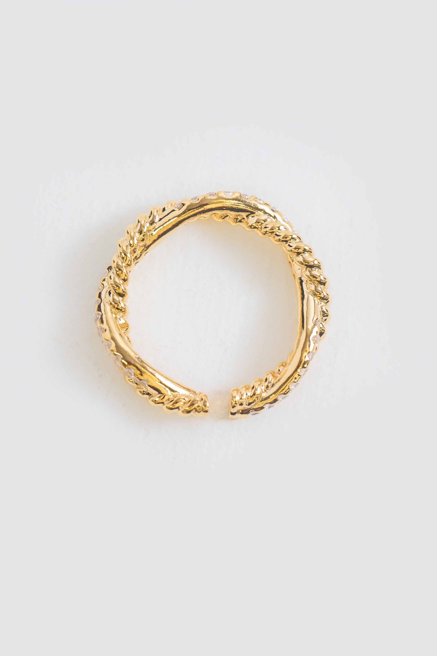 Sparkling Twist Adjustable Ring | Gold