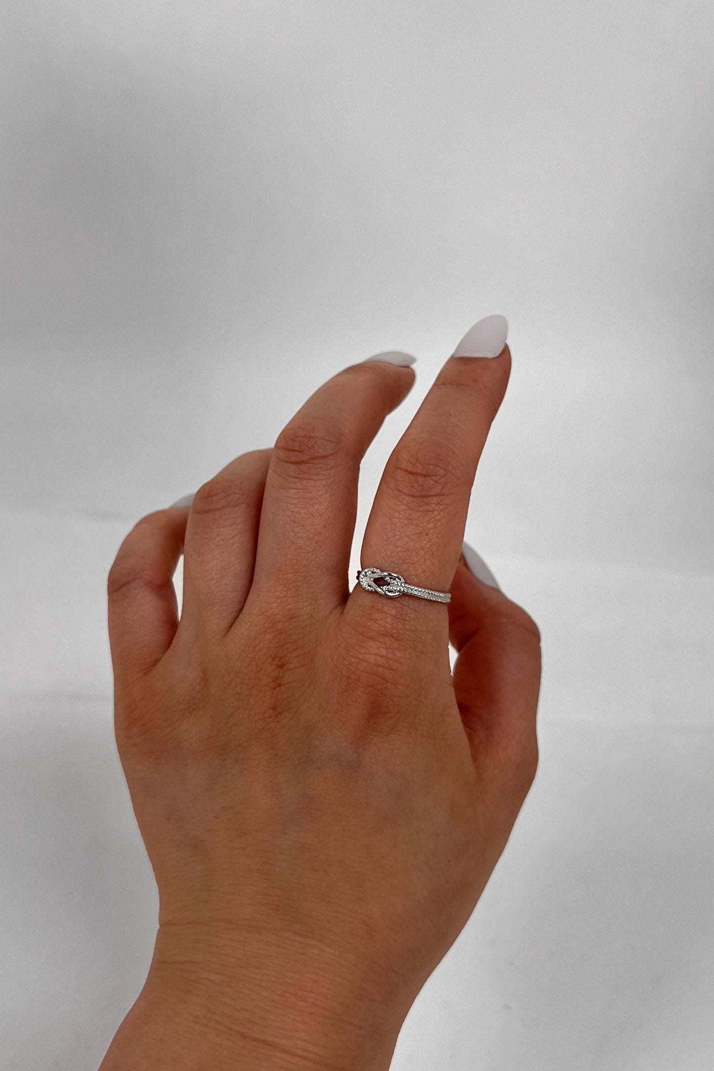 Rope Knot Adjustable Ring | Silver
