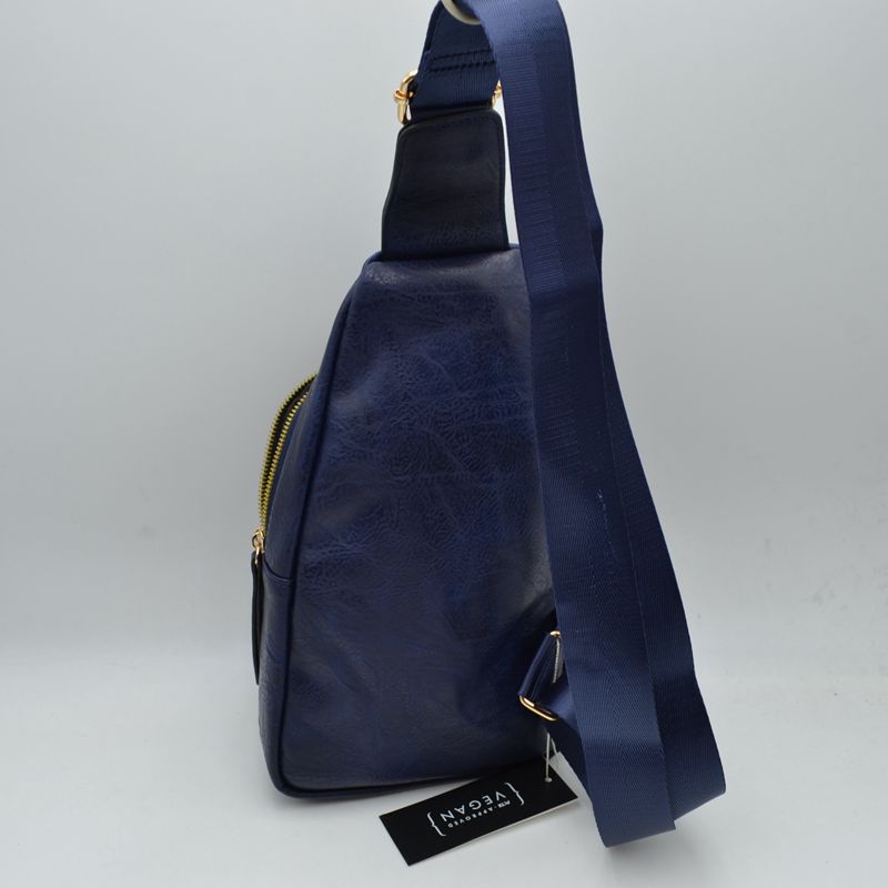 Perforated Sling Bag with Multi-Zipper Compartments