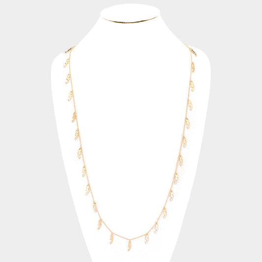 Metal Seahorse Long Necklace
