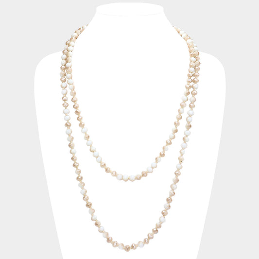 Faceted Beaded Wrap Around Long Necklace