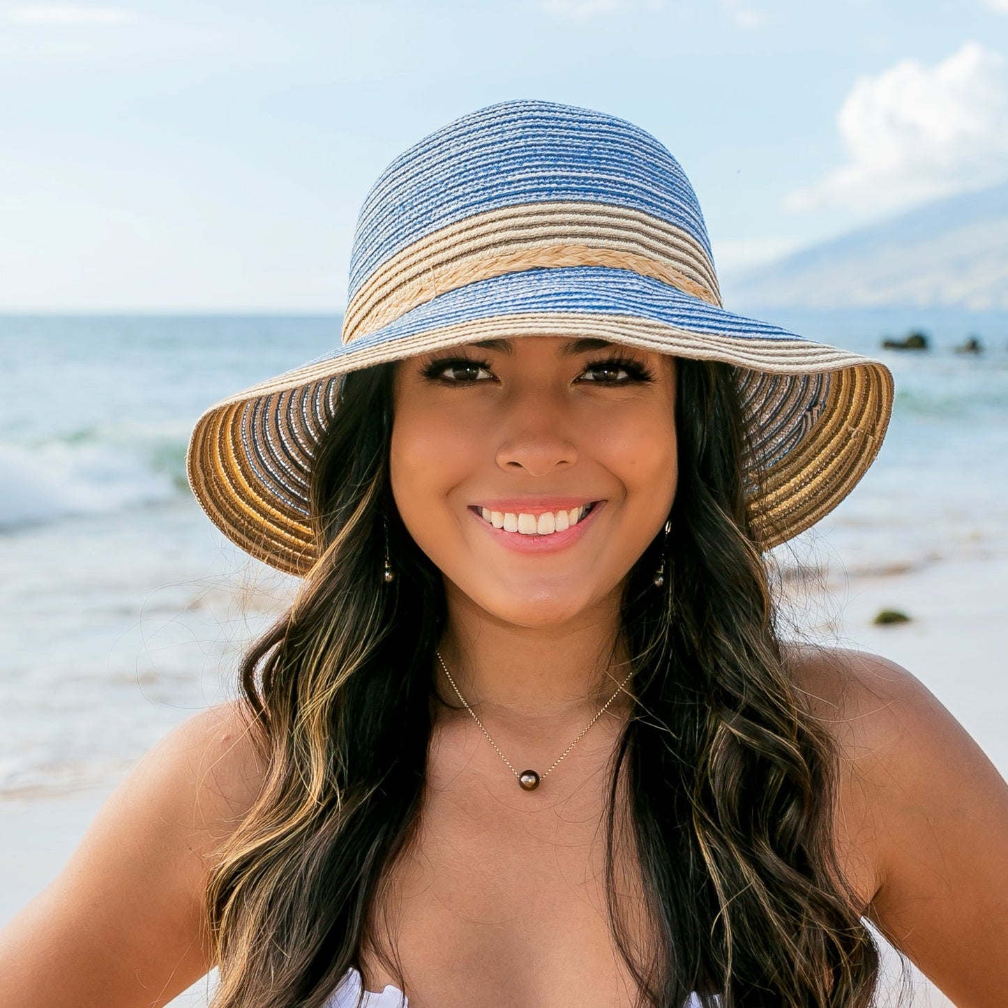 Multi Stripe Bow Accent Sunhat