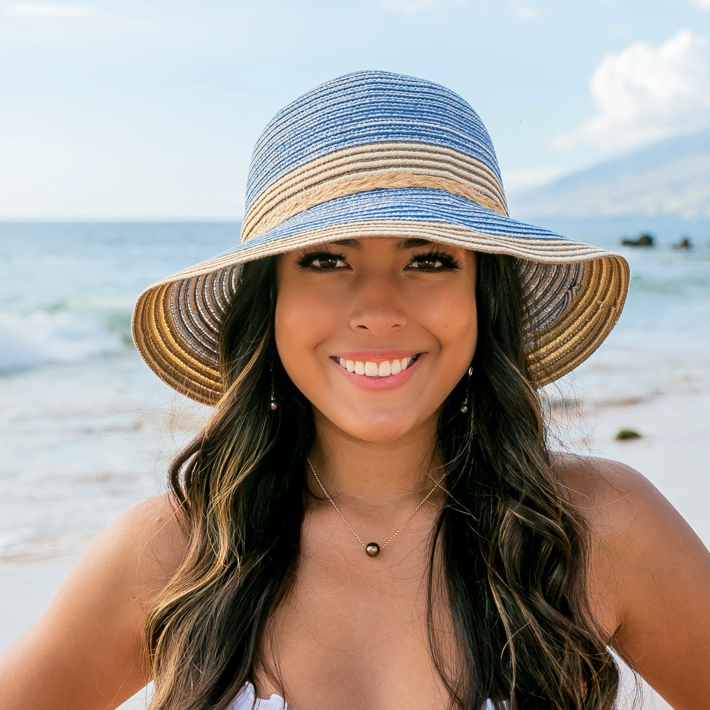 Multi Stripe Bow Accent Sunhat