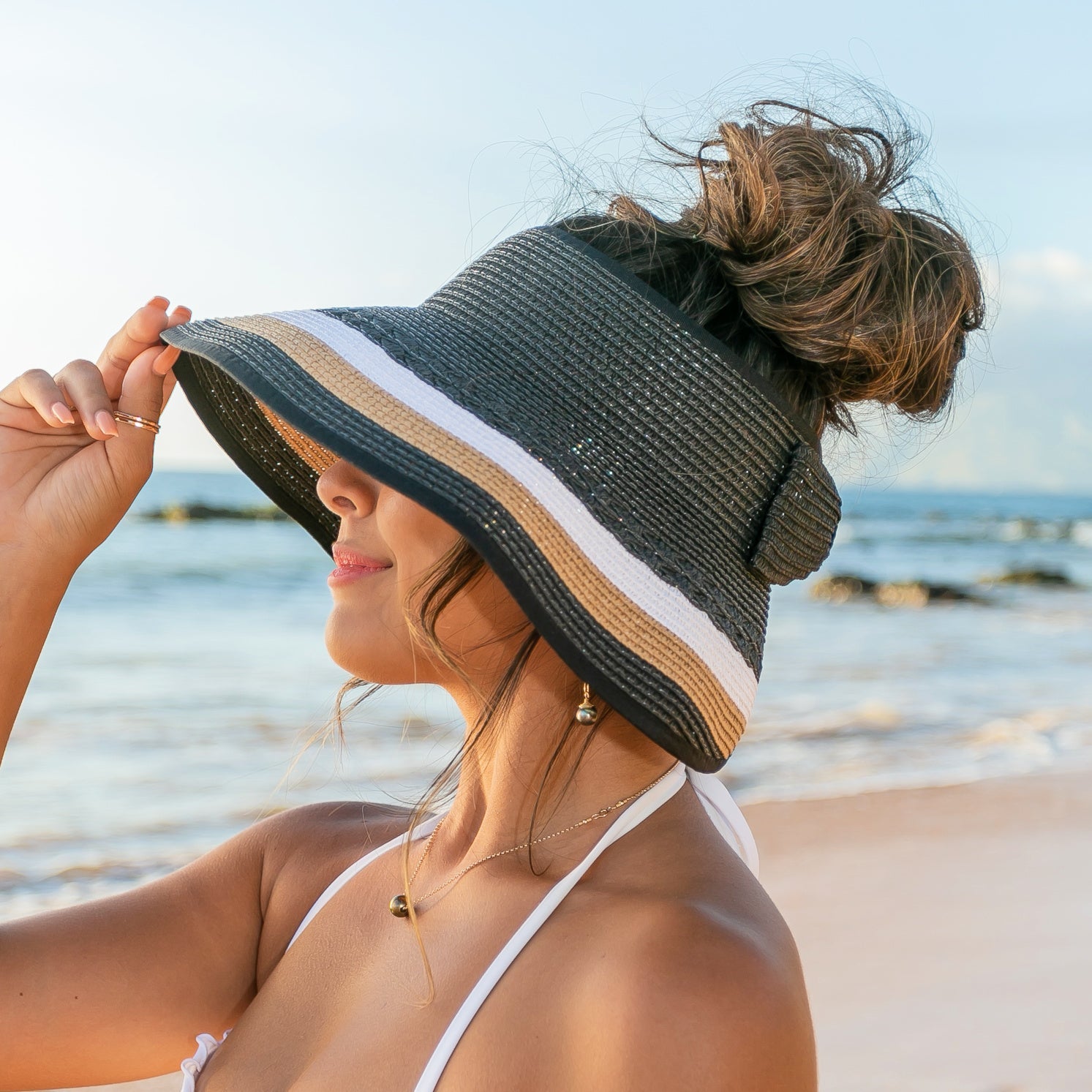 Color Block Roll up Visors Hat