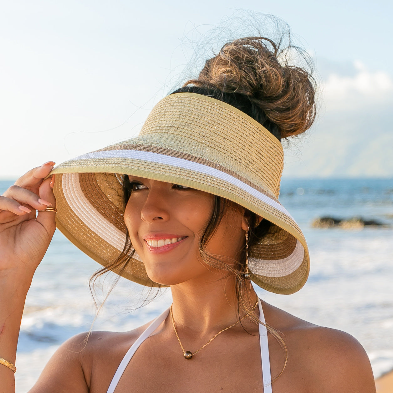 Color Block Roll up Visors Hat