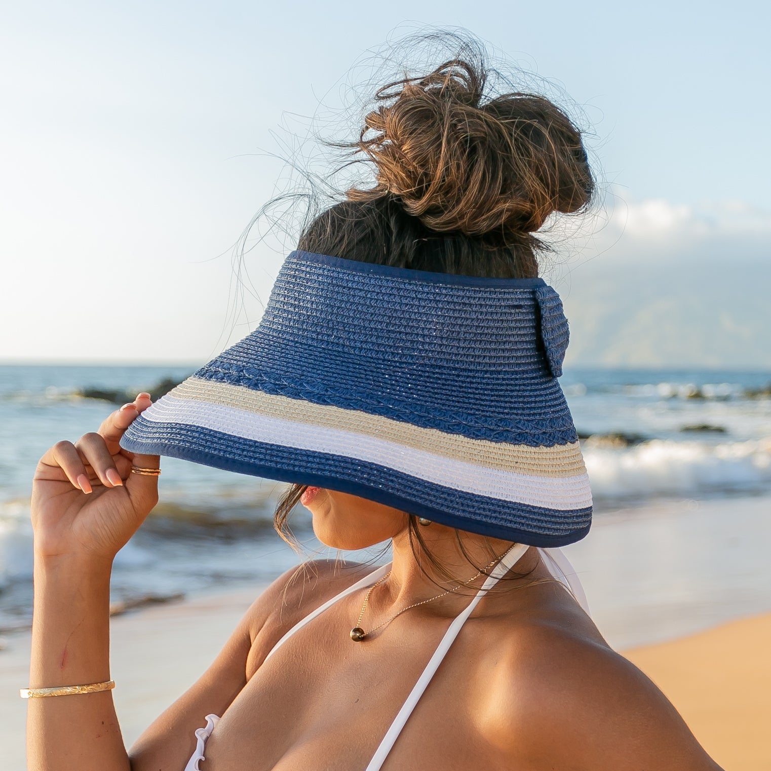 Color Block Roll up Visors Hat
