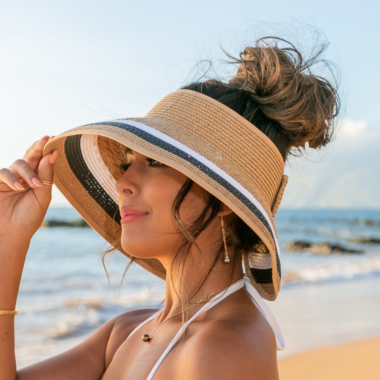 Color Block Roll up Visors Hat