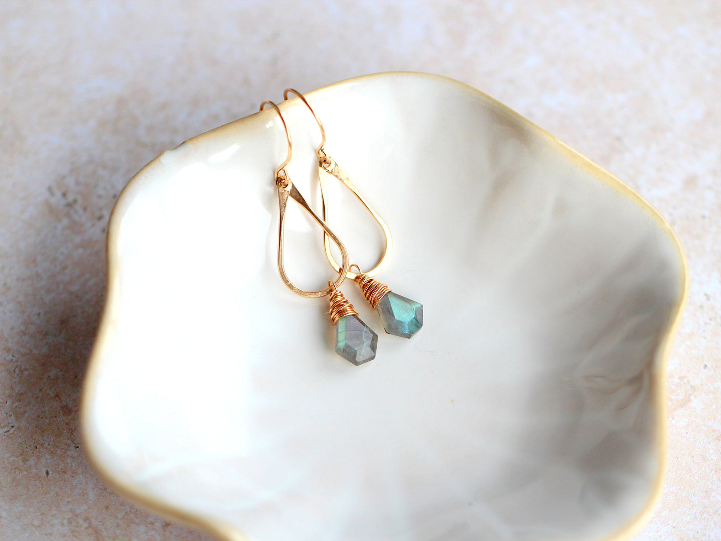 Prism Hoops - Labradorite