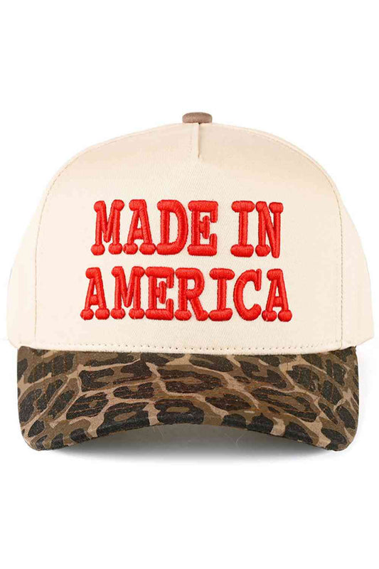C.C MADE IN AMERICA Letter Leopard Trucker Cap