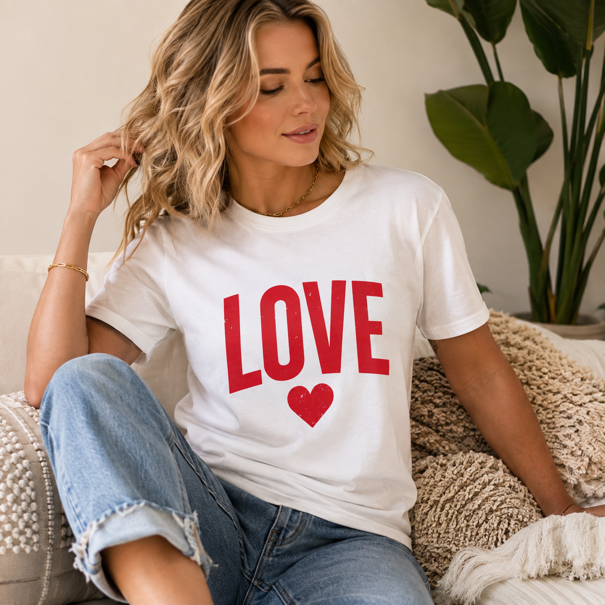 LOVE Heart Graphic Tee – Valentine’s Day Red Love T-Shirt