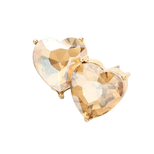 Heart Stone Evening Stud Earrings