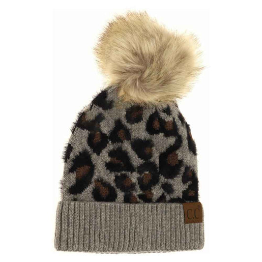 Leopard Pom C.C Beanie