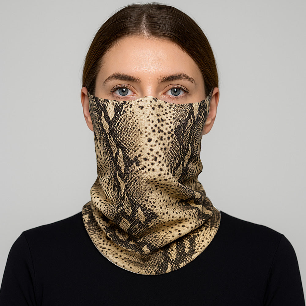 Snakeskin Print Seamless Face Tube Mask / Scarf