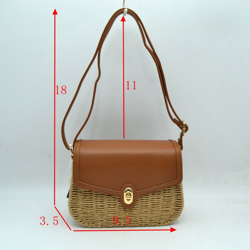 Woven Straw Flap Crossbody Bag – Chic Summer Shoulder Satchel