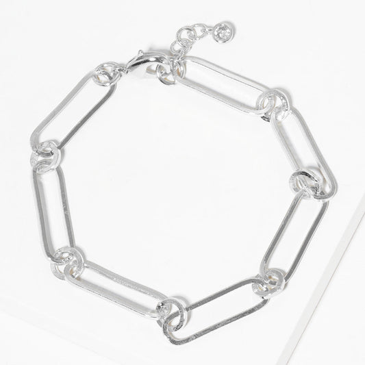 Gold Dipped Paperclip Chain Link Bracelet