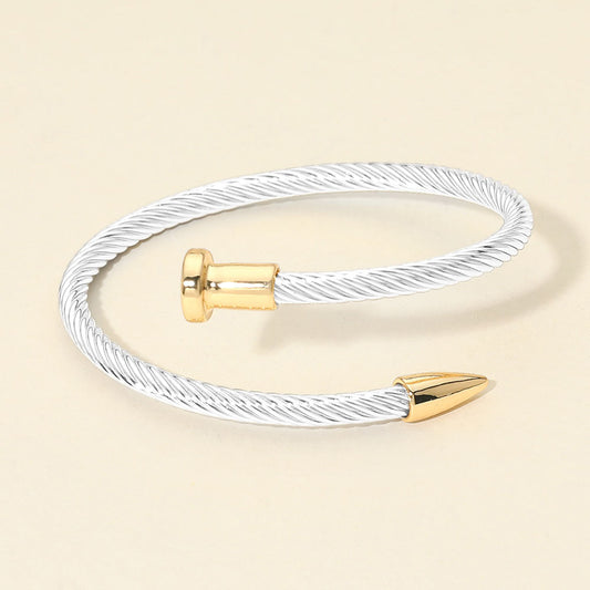 Twisted Cable Nailhead Wrap Bangle Bracelet