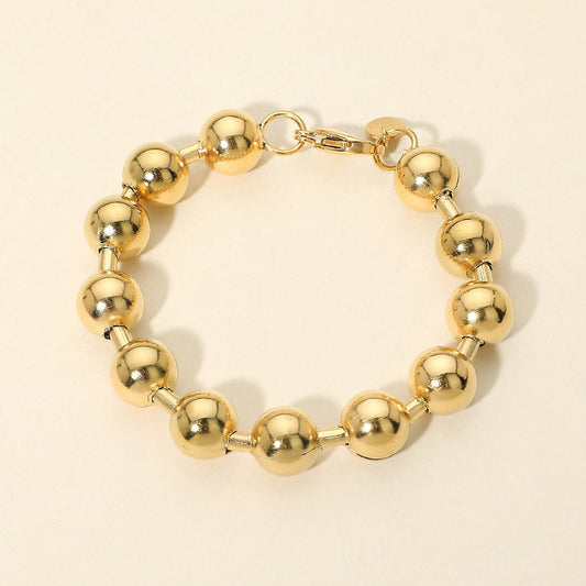 Stainless Steel Thick Beaded Chain Bracelet