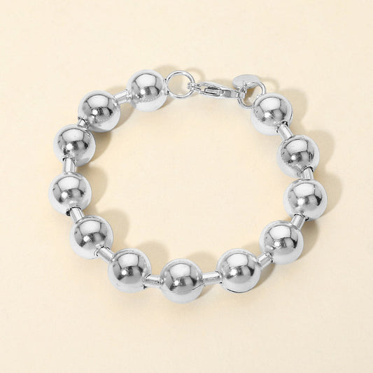 Stainless Steel Thick Beaded Chain Bracelet
