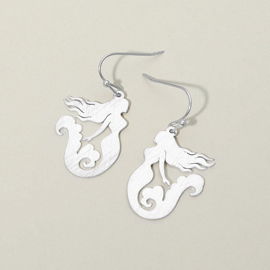 Mermaid Silhouette Drop Earrings