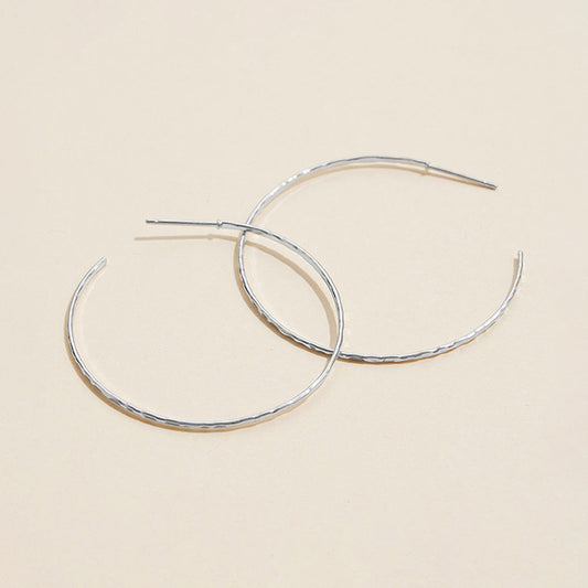 Semi Fine Collection - 18K White Gold Dipped Open Hoop Earrings